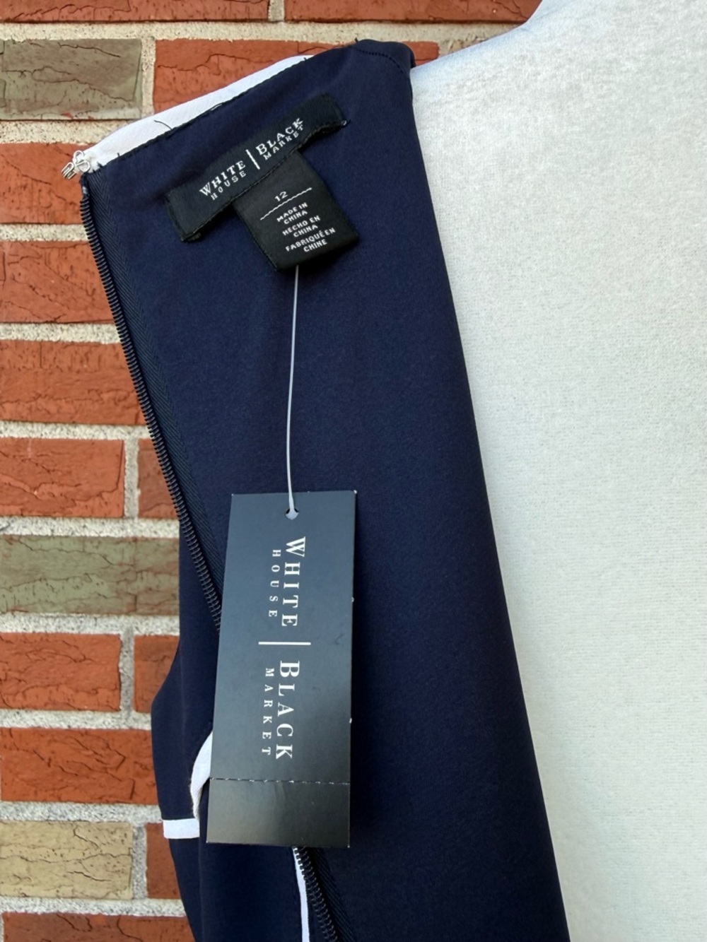 White House Black Market NWT Navy Blue White Sleeveless Sheath Dress 👗 - Picture 10 of 13